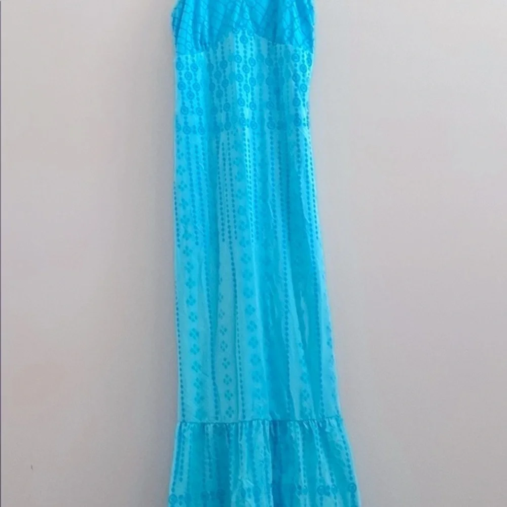 Y2K vintage Abercrombie & Fitch turquoise maxi dress